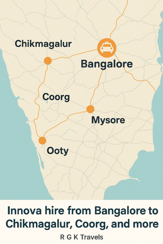 Route Overview Bangalore to Chikmagalur Innova Hire
