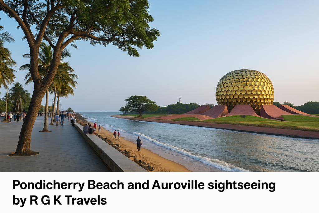 Pondicherry Beach and Auroville sightseeing by R G K Travels