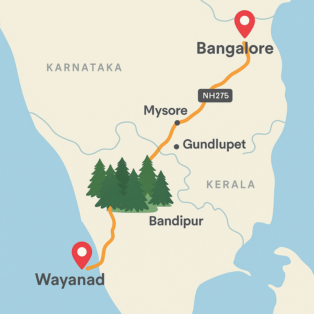 Bangalore to Wayanad route – Scenic forest drive via Bandipur by R G K Travels