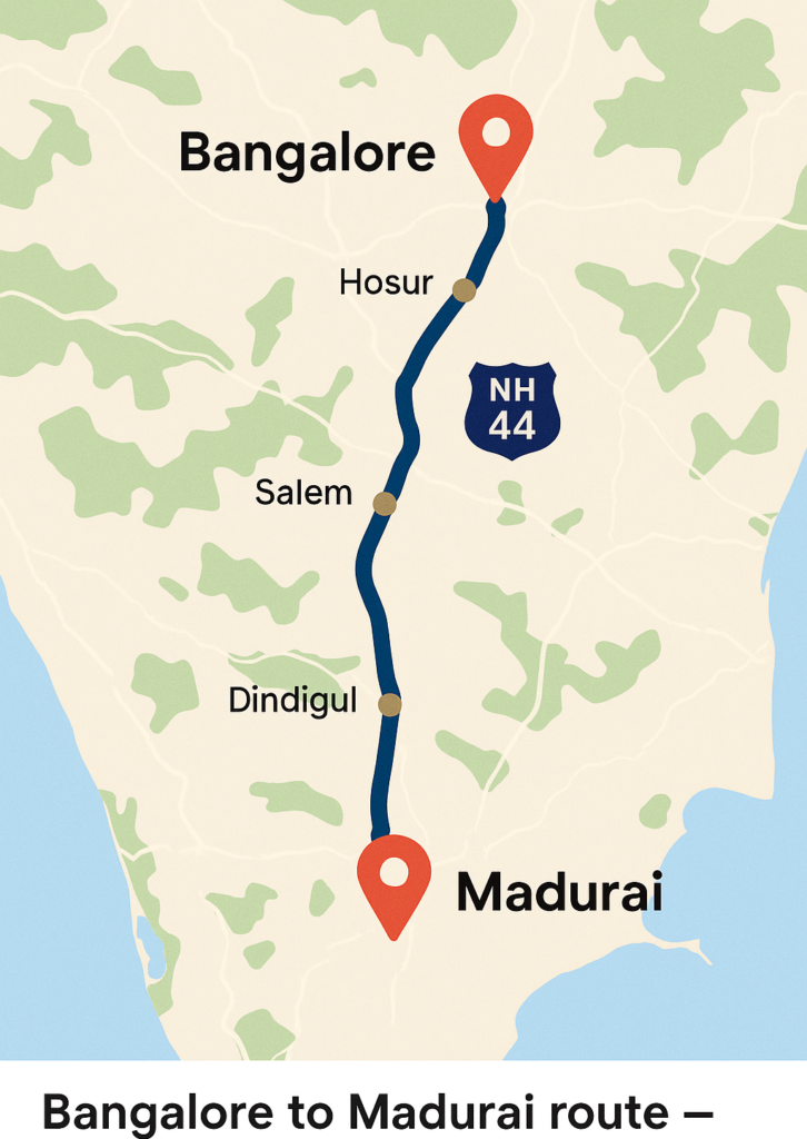 Bangalore to Madurai route